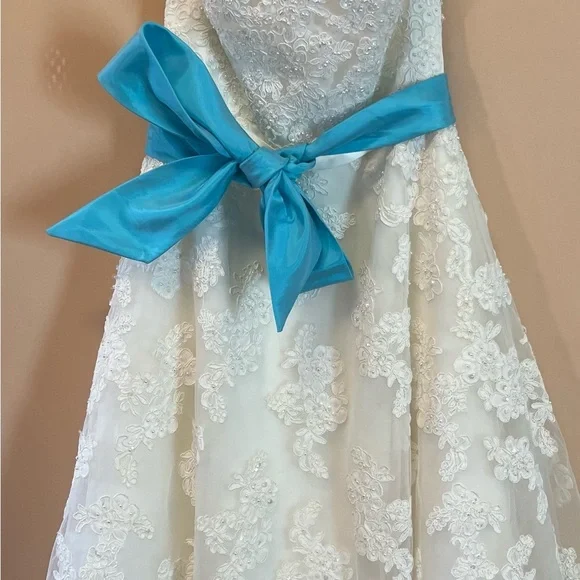 Galina Strapless Bridal or Quinceañera Gown- Midi Length - Picture 12 of 12